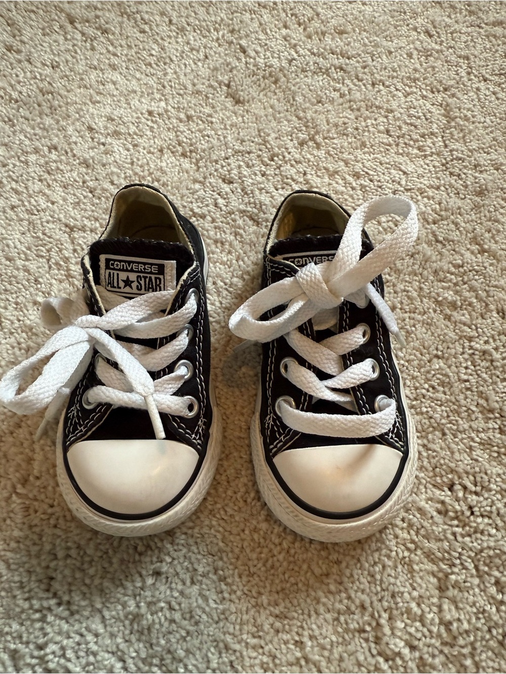 Converse Kids Black & White Low Top Sneakers